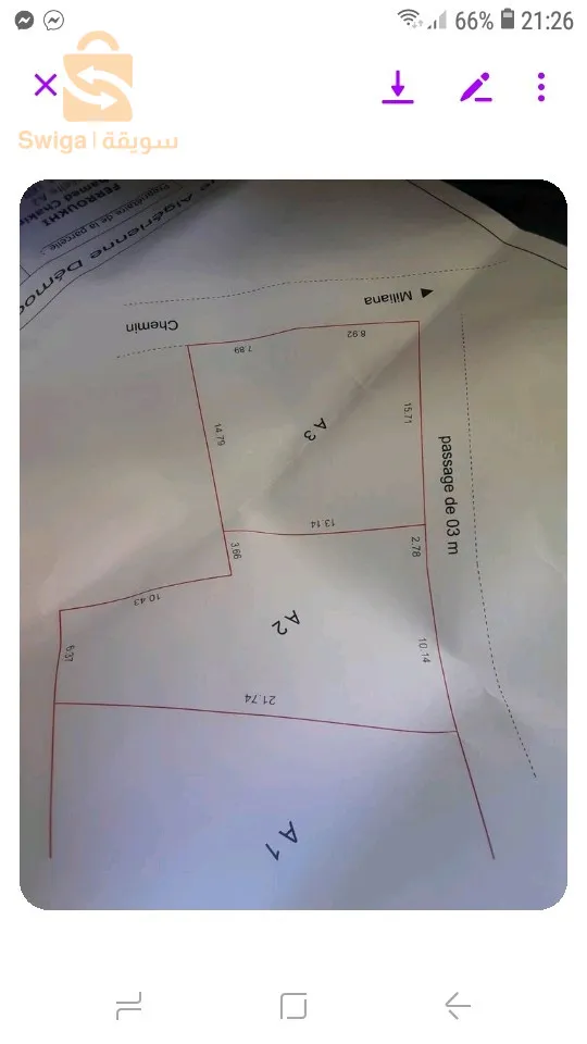 تحت ثانوية بوعشرة طريق الحمامة تحتوي على قنوات الصرف الصحي وكهرباء وماء بالعقد الملكية