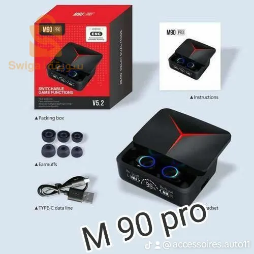 M90 Pro TWS Bluetooth 5.3 hi-fi stéréo