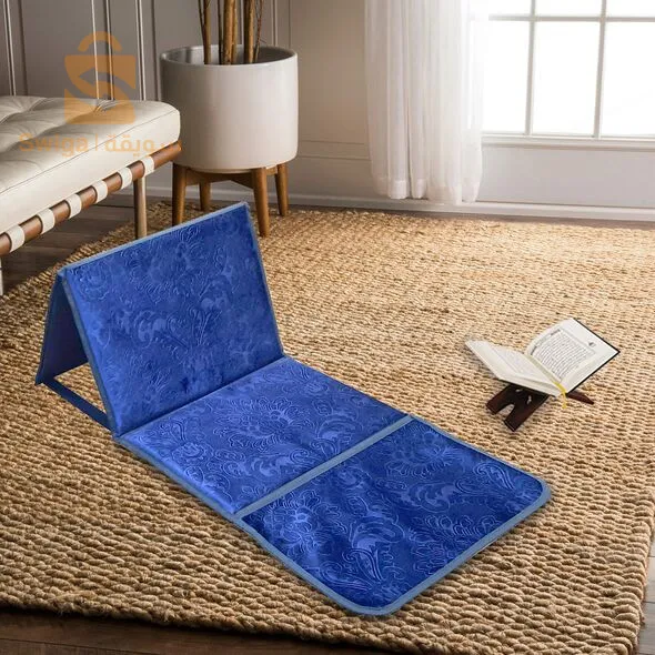 سجادة صلاة الفاخرة قابلة للطي 2في1 مع حقيبة لحمل سهل بمسند ظهر مريح Tapis De Prière Avec Dossier Pliable 106x48