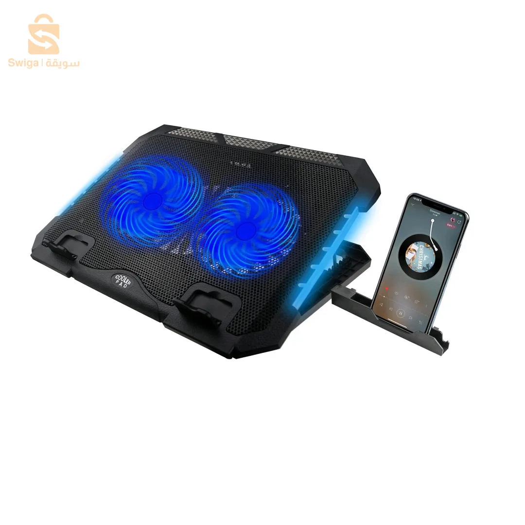 مبرد احترافي مزود بمروحتين و7 أوضاع للكمبيوتر المحمول مع دعم للهاتف المحمول RGB S900$👍