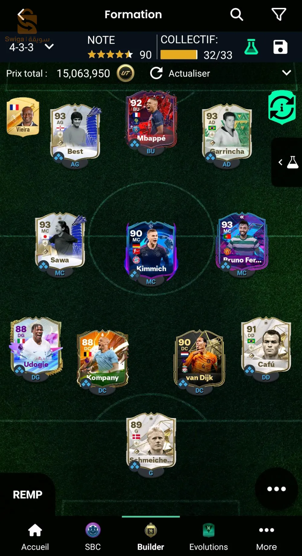 compte FIFA 24 pc team value 15 millions+7.7 millions coins