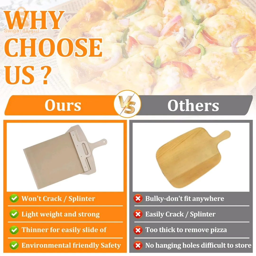 حاملة البيتزا الخشبية