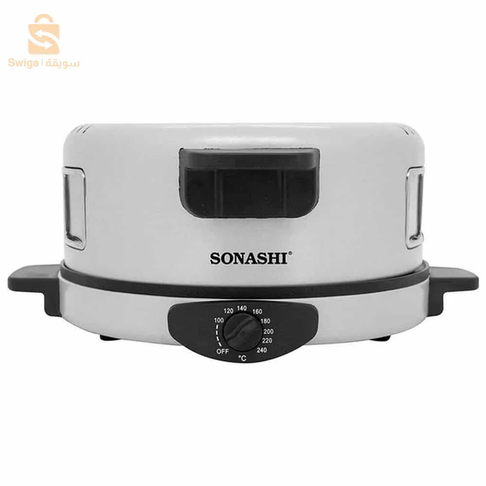 Sonashi Four A Pizza & A Pain Multi Fonction 1800 W - سوناشي ماكينة صنع الخبز العربي والبيتزا من الفولاذ المقاوم للصدأ ذات جودة عالية
مقابض غير ساخنة وحساسة للمس لسهولة الحمل
مطبخ سهل الرؤية مع نافذتين
مفتاح تشغيل/إيقاف وضوء مؤشر أحمر
درجة حرارة عالية قابلة للتعديل 180C-240C للتحميص السريع ماكينة الخبز والبيتزا 2 في 1 بقوة 1800 وات سوناشي SABM-863
مع ماكينة الخبز والبيتزا سوناشي SABM-863! اصنع خبزًا مسطحًا دافئًا ومحمصًا والذي يعد المرافق المثالي لمجموعة متنوعة من الوجبات. مع هذا الجهاز الفريد، يمكنك صنع الخبز اللذيذ مثل: - لافا - نان - فوكاشيا - بيتا - والمزيد! من المؤكد أن هذا الجهاز الفريد من نوعه سيصبح ضروريًا لخلط الأشياء في المطبخ وإضافة لمسة عالمية إلى مطبخك ستثير إعجاب العائلة والأصدقاء!

طلاء غير لاصق لسهولة الطبخ والتنظيف، درجة حرارة عالية قابلة للتعديل 180-240 درجة مئوية للتحميص السريع مع مفتاح تشغيل/إيقاف ومؤشر ضوئي أحمر والتحكم في درجة الحرارة.

آلة الخبز والبيتزا هذه بقطر 30 سم، ومقابضها اللمسية غير القابلة للتدفئة ونافذتين شفافتين، يمكنك طهيها بسهولة وأمان
13600دج
0665955230وق👉viber watts