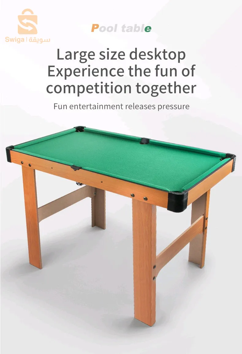 Table de Billard en Bois avec pieds de table - طاولة بلياردو خشبية مع أرجل الطاولة
مواصفات المنتج :
أبعاد طاولة البلياردو: الطول × العرض × الارتفاع: 69 سم × 36.5 سم × 69 سم
يبلغ ارتفاع ساق الطاولة 69 سم، وهي مريحة للعب
التصميم يشبه طاولة بلياردو حقيقية
الطاولة مصنوعة من خشب MDF سميك للغاية وعالي الجودة والجزء العلوي مغطى بالمخمل.
الطاولة مجهزة بعصاين من الخشب الطبيعي ووعاء واحد و15 كرة سيراميك جميلة
تفاصيل المسمار قوية جدًا، ومقاومة للحمل، ومضمونة لتكون متينة للغاية، ويمكن استخدامها لفترة طويلة دون أن تتعرض للتلف
منتجات متميزة بمواد عالية الجودة وتفاصيل دقيقة وجميلة للغاية
7900دج
0665955230وق👉viber watts