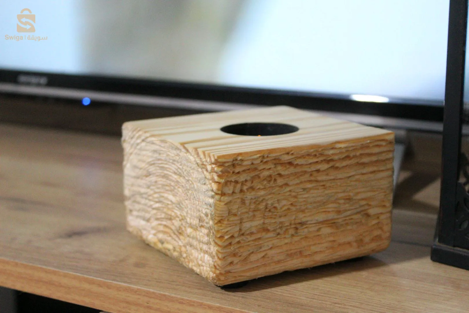 porte bougies design en bois naturel