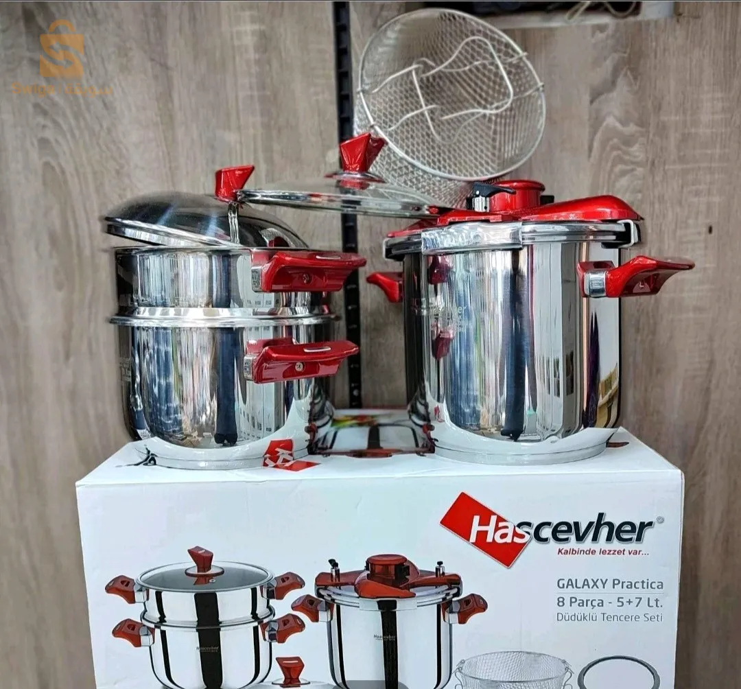 Cocotte Hascevher 9 pièces 5+7L inox