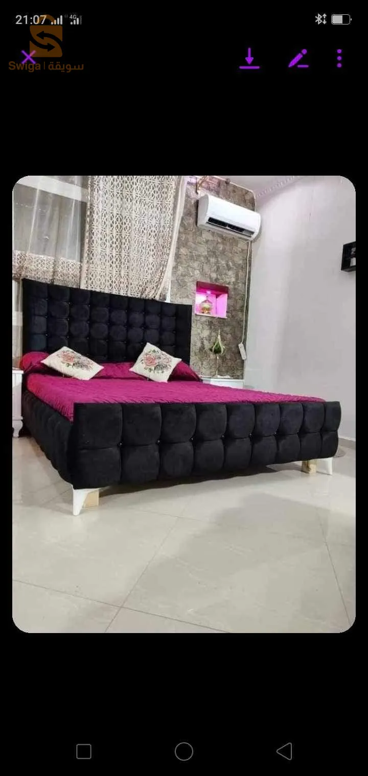 lit cappitonnee choumbr a couchiغرفة نوم سرير مغلف