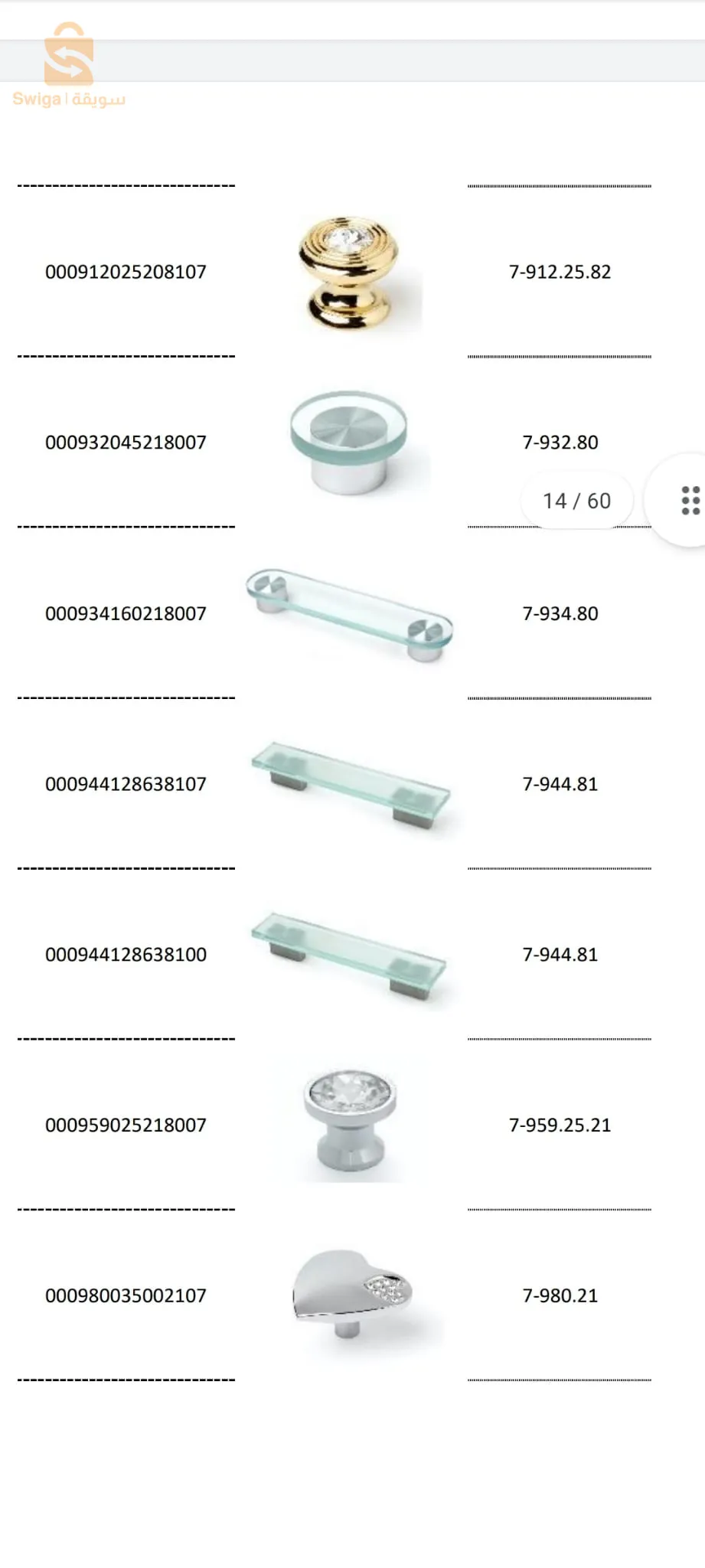 شركة فاطمة للإستيراد بيع مقابض بالجملة  نوعيو أولى بلد المنشأ إسبانيا