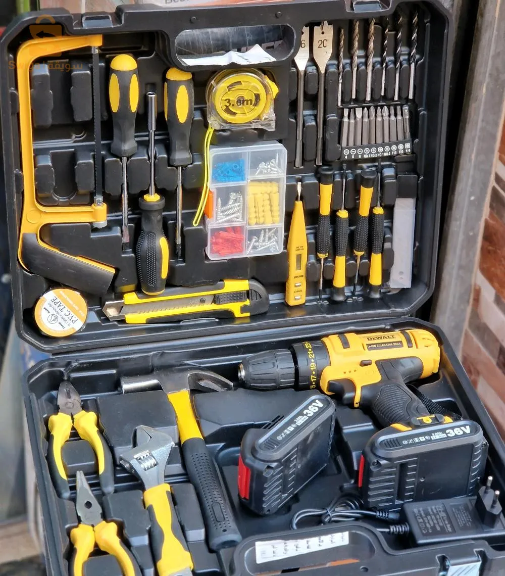 Caisse visseuse DEWALT 36vVisseuse à percussion 36v Double batterie lithium  dewalt avec accessoires 45 pièces 12500دج0665955230فب👉viber watts