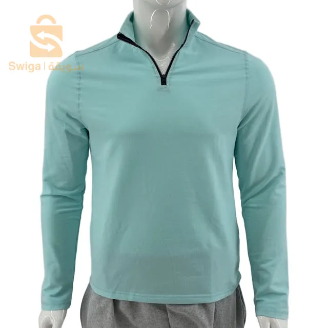 High collar zip-up shirt