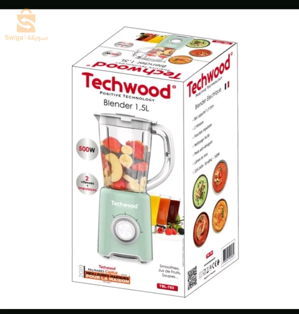 Blender De 2 Niveaux De Vitesse Avec Fonction Impulsion 1.5L 500W Techwood TBL-782