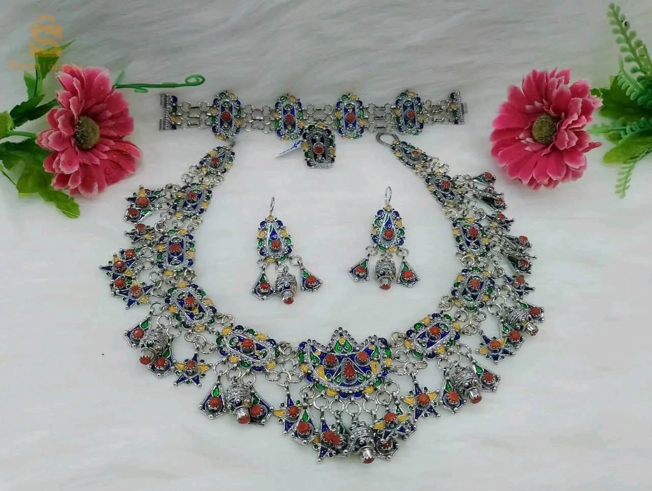 Kabyle jewelry in real silver and coral