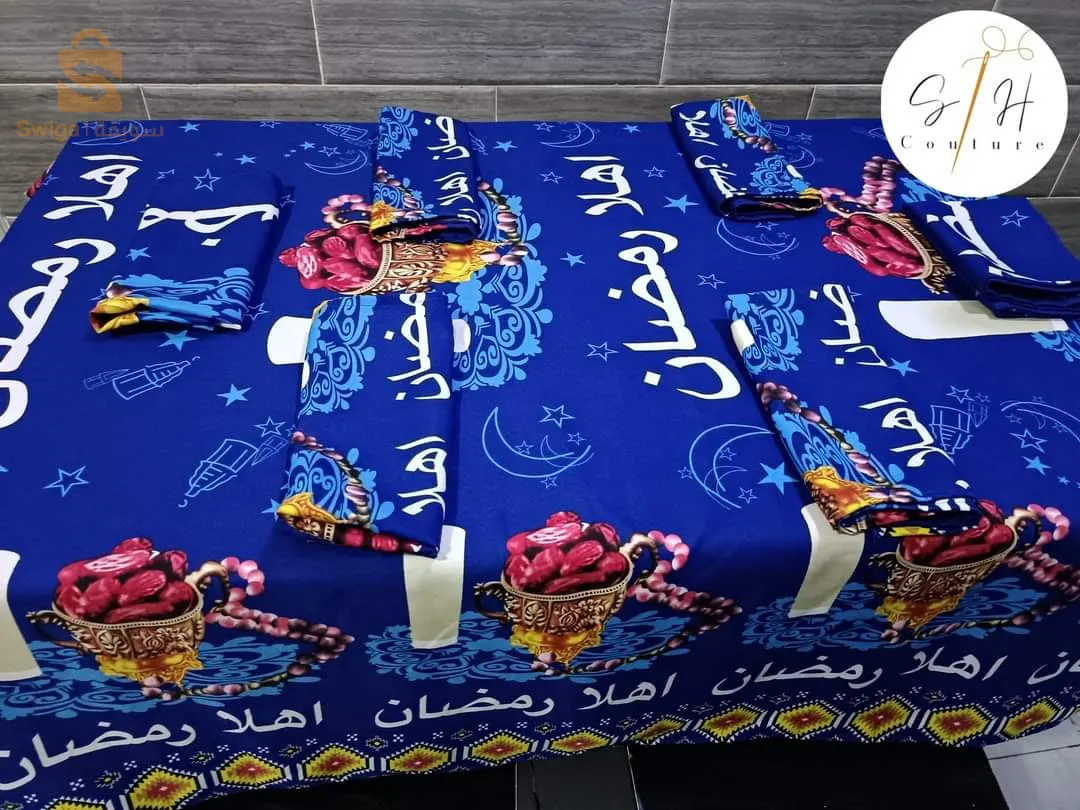 drap un lit et deux lits, nappe, tablier de cuisine