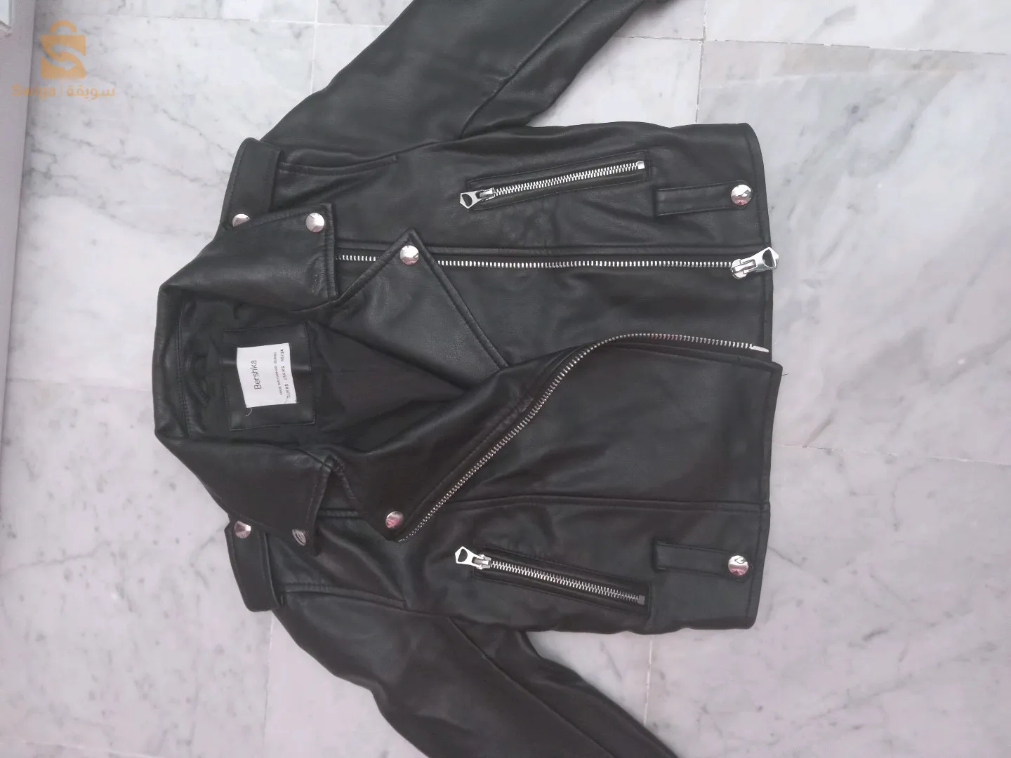 veste en cuir BERSHKA