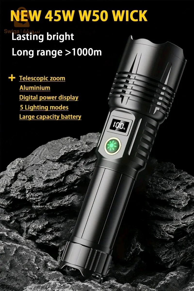 يناقش


سابق
التالي
مصباح يدوي تكبير فائق السطوع مع شاشة رقمية قابلة لإعادة الشحن TYPE-C
المواد: سبائك الألومنيوم
حبات المصباح: حبات ليزر بيضاء مقاومة للماء: مقاومة للماء للاستخدام المنزلي
البطارية: بطارية 26650
الحجم: 19 سم * 4.8 سم
المصابيح الأمامية: ضوء عالٍ، ضوء متوسط، ضوء منخفض، فلاش، SOS
الشحن: شحن سريع من النوع C / منفذ إخراج USB
الميزات: خرز ليزر أبيض، وظيفة بنك الطاقة، التكبير/التصغير، وظائف عرض الطاقة الرقمية: الدفاع عن النفس، ركوب الدراجات، التكتيكي، الصيد، التخييم في الهواء الطلق، رحلة استكشافية، الاستخدام اليومي
قائمة الحزمة: قائمة المنتجات: 1 * مصباح يدوي + 1 * كابل شحن + 1 * صندوق + بطارية 26650 * 
3600دج
0665955230وق👉viber watts