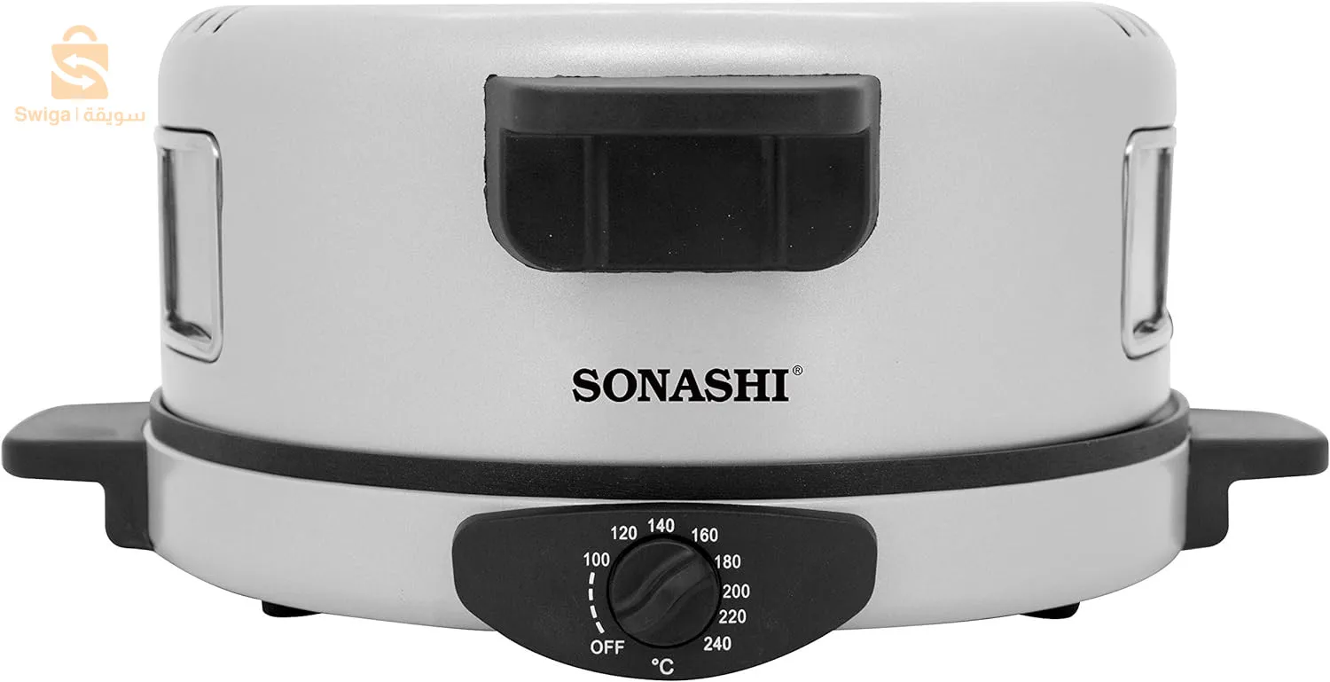 Sonashi Four A Pizza & A Pain Multi Fonction 1800 W - سوناشي ماكينة صنع الخبز العربي والبيتزا من الفولاذ المقاوم للصدأ ذات جودة عالية
مقابض غير ساخنة وحساسة للمس لسهولة الحمل
مطبخ سهل الرؤية مع نافذتين
مفتاح تشغيل/إيقاف وضوء مؤشر أحمر
درجة حرارة عالية قابلة للتعديل 180C-240C للتحميص السريع ماكينة الخبز والبيتزا 2 في 1 بقوة 1800 وات سوناشي SABM-863
مع ماكينة الخبز والبيتزا سوناشي SABM-863! اصنع خبزًا مسطحًا دافئًا ومحمصًا والذي يعد المرافق المثالي لمجموعة متنوعة من الوجبات. مع هذا الجهاز الفريد، يمكنك صنع الخبز اللذيذ مثل: - لافا - نان - فوكاشيا - بيتا - والمزيد! من المؤكد أن هذا الجهاز الفريد من نوعه سيصبح ضروريًا لخلط الأشياء في المطبخ وإضافة لمسة عالمية إلى مطبخك ستثير إعجاب العائلة والأصدقاء!

طلاء غير لاصق لسهولة الطبخ والتنظيف، درجة حرارة عالية قابلة للتعديل 180-240 درجة مئوية للتحميص السريع مع مفتاح تشغيل/إيقاف ومؤشر ضوئي أحمر والتحكم في درجة الحرارة.

آلة الخبز والبيتزا هذه بقطر 30 سم، ومقابضها اللمسية غير القابلة للتدفئة ونافذتين شفافتين، يمكنك طهيها بسهولة وأمان
13600دج
0665955230وق👉viber watts