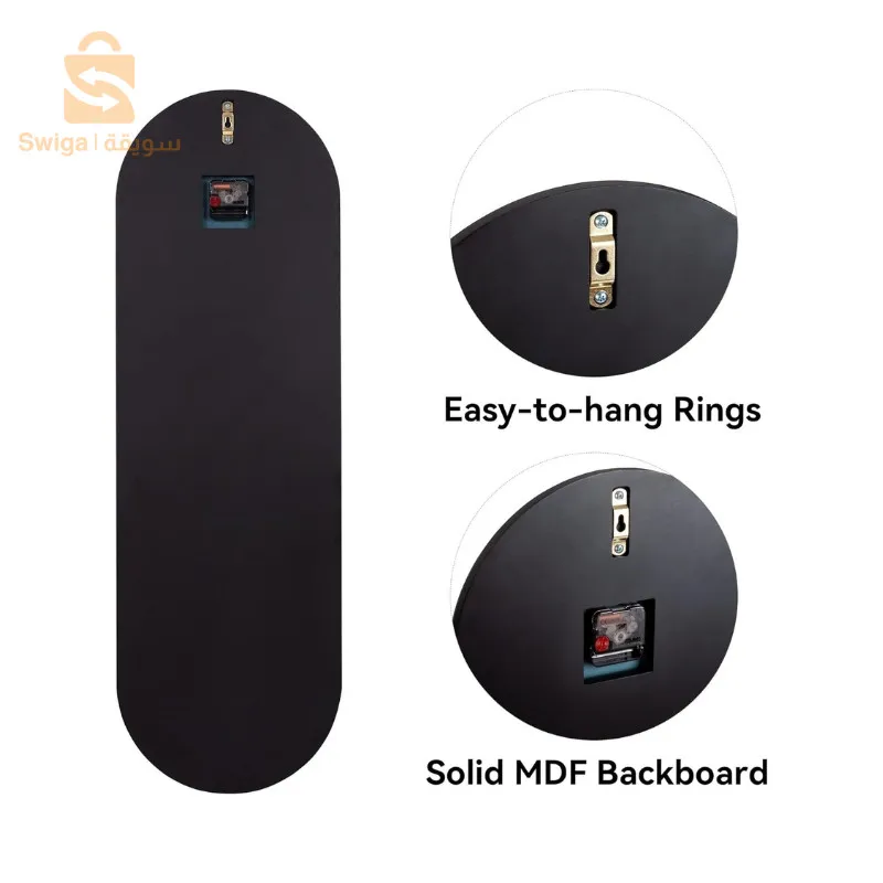 Previous
Next
Horloge style modérne murale en Miroir acrylic Ovale
تتميز ساعة الحائط هذه بلمسة فنية  من زجاج الأكريليك الغير قابل للكسر  بتصميم فريد و متميز ، ويمكن للسطح العاكس أن يجعل الغرفة تبدو أكبر وأكثر اتساعًا من خلال عكس الضوء وخلق وهم بالعمق، مما يجعلها قطعة مميزة في أي مساحة.
يضيف الشكل البيضاوي الكبير البسيط للساعة المزخرفة لمسة أنيقة  إلى أي غرفة. يمكن استخدامها كساعات عملية بالإضافة إلى لمسات زخرفية لمجموعة متنوعة من المساحات، بما في ذلك غرف المعيشة وغرف النوم والمكاتب.
الساعة الكبيرة لديكور غرفة المعيشة مصنوعة من زجاج الأكريليك PMMA   وظهر MDF قوي للاستخدام طويل الأمد، وتتميز بحركة كوارتز وتشغيل البطارية، مما يضمن الحفاظ على الوقت الدقيق والحركة الصامتة.
الحجم: 90 سم / 30 سم، بيضاوية الشكل .
5500دج
0665955230وق👉viber watts