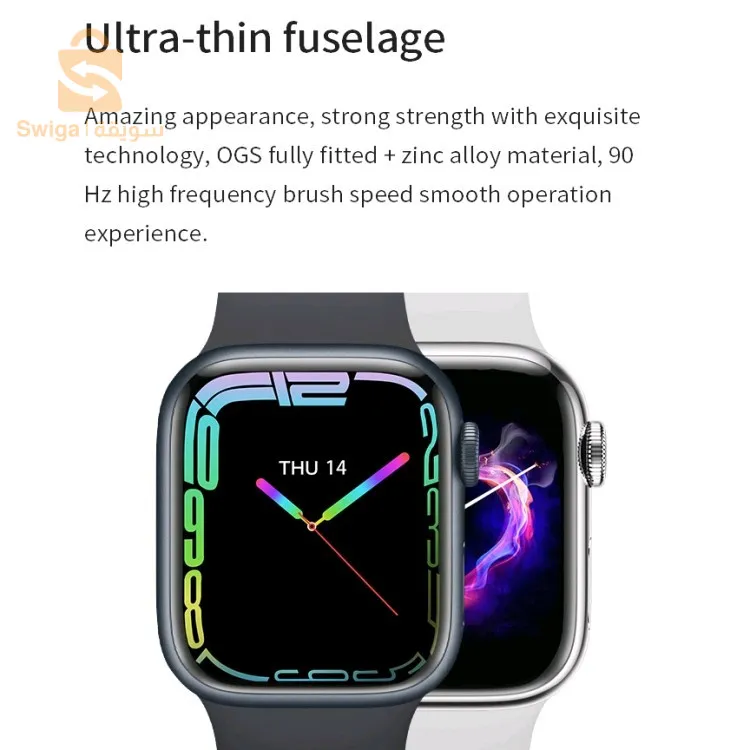 ساعة ذكية ايجو 8 ماكس 1.85 بوصة شحن لاسلكي اتصال بلوتوث NFC$👍