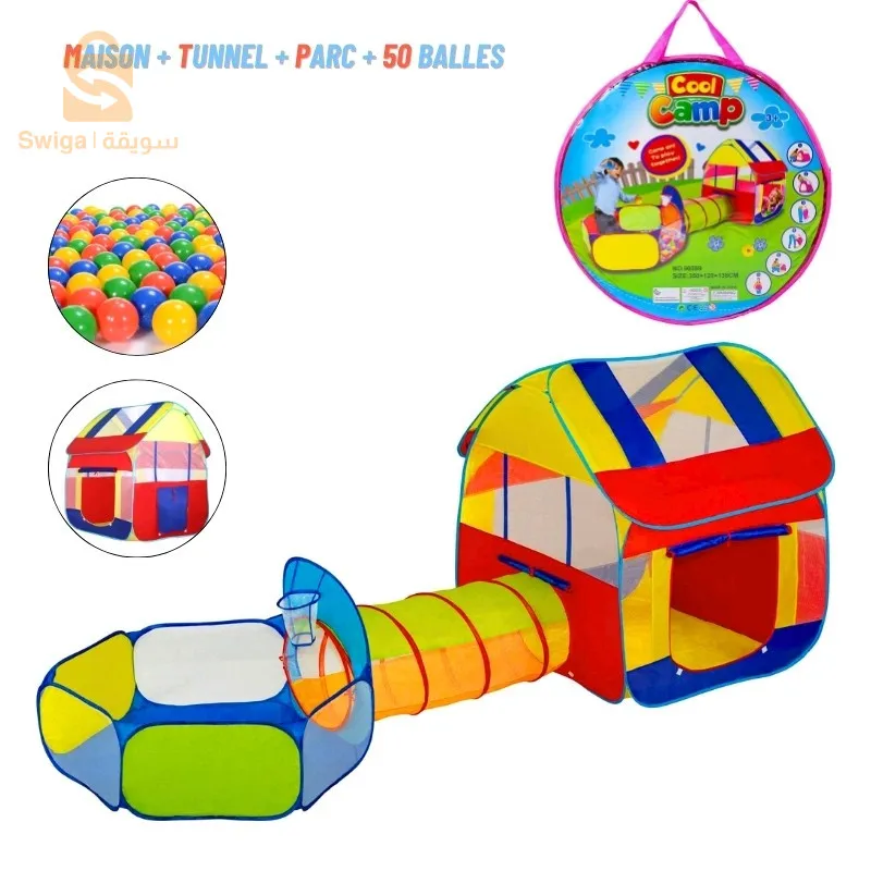 حزمة نفق البيت واللعب مع حديقة وحلقة كرة سلة بالإضافة إلى 50 كرة متعددة الألوان للأطفال
خيمة + نفق + منطقة لعب بها حلقة كرة سلة للأطفال والرضع
*الأبعاد 350*120*138 سم
التفاصيل والميزات:
حقيبة تحتوي على 50 كرة متعددة الألوان
يمكن استخدام كل مكون معًا أو بشكل منفصل
يشتمل المنتج على حفرة كروية ونفق وخيمة
مصنوعة من مادة متينة وسهلة التنظيف. 3 إلى 4 أطفال. البوليستر والنايلون.
قم بإعداد نفق في الفناء أو غرفة النوم، ثم قم بطيه وتخزينه واصطحابه إلى منزل أحد الأصدقاء.
10500دج
0665955230وق👉viber watts