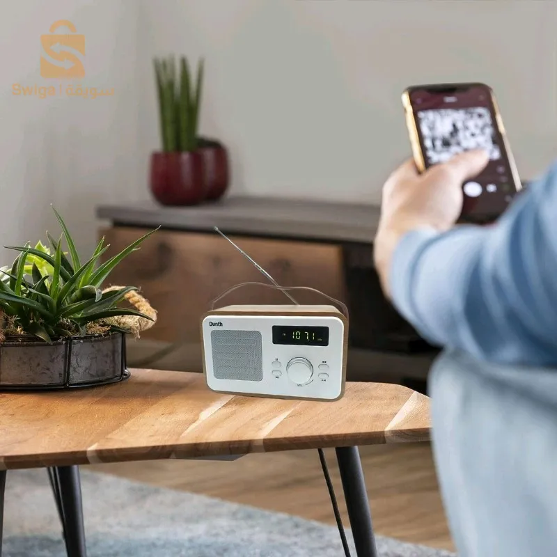 راديو عتيق وسماعات بلوتوث 5.0 لون خشبي 1200 مللي أمبير، AUX، USB$👍