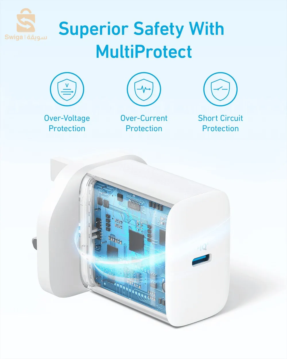 Anker 312 20W Wall Charger with a USB-C Power Delivery Port - A2347