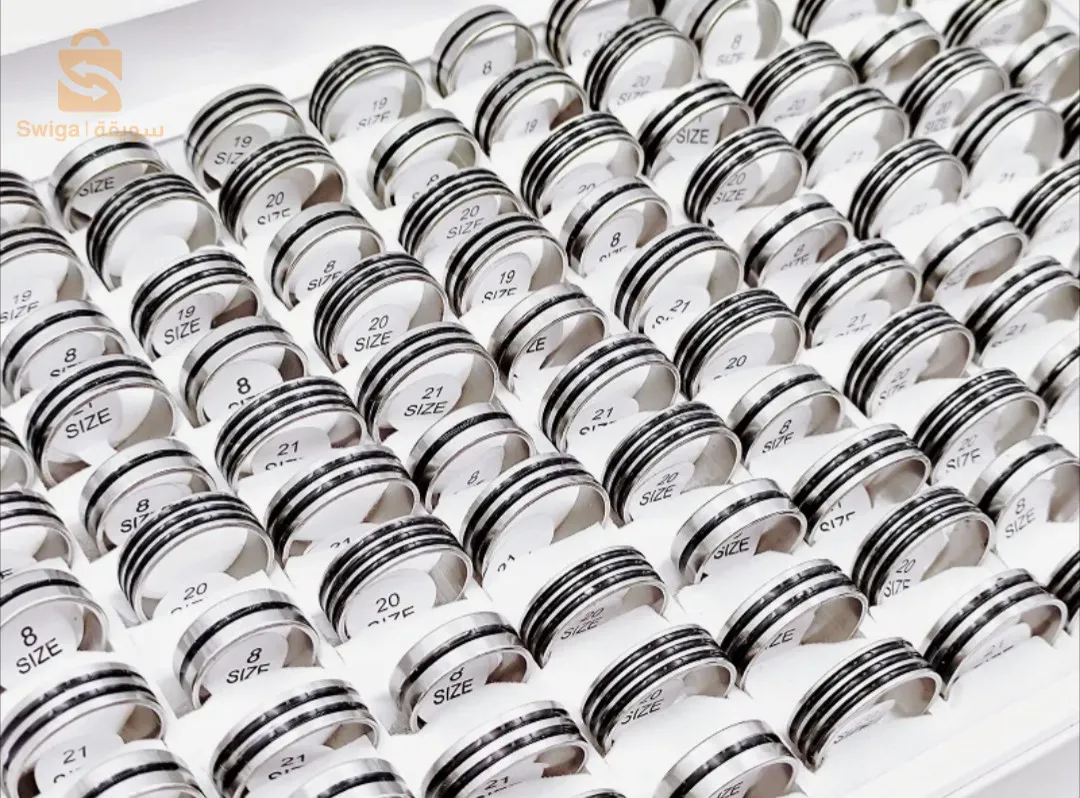 خواتم فلاذ نمط فضة مايحول مايتصدا 
20 حبة ب الف300