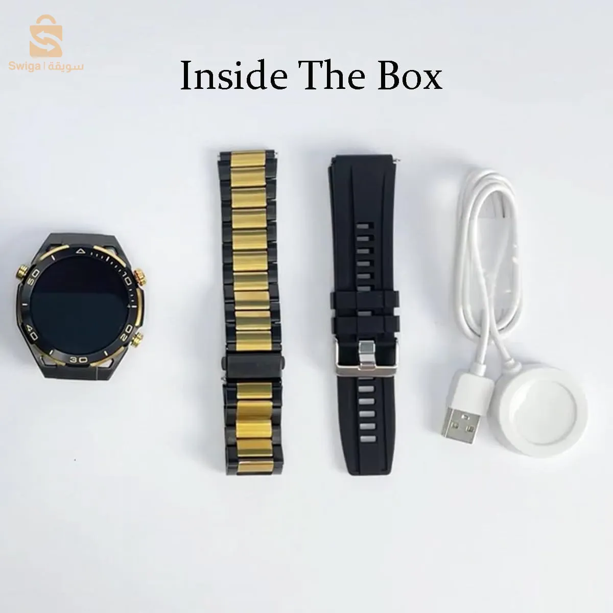 ساعة HainoTeko المحدودة الإصدار بتقنية Bluetooth Smartwatch AMOLED مع سوارين للشحن اللاسلكي$👍