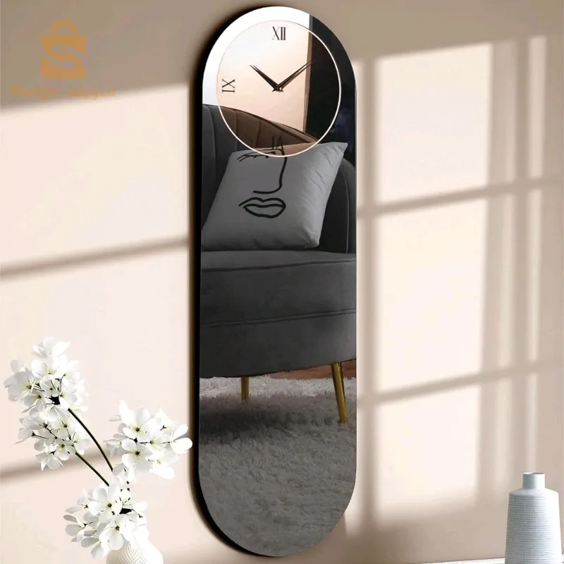 Previous
Next
Horloge style modérne murale en Miroir acrylic Ovale
تتميز ساعة الحائط هذه بلمسة فنية  من زجاج الأكريليك الغير قابل للكسر  بتصميم فريد و متميز ، ويمكن للسطح العاكس أن يجعل الغرفة تبدو أكبر وأكثر اتساعًا من خلال عكس الضوء وخلق وهم بالعمق، مما يجعلها قطعة مميزة في أي مساحة.
يضيف الشكل البيضاوي الكبير البسيط للساعة المزخرفة لمسة أنيقة  إلى أي غرفة. يمكن استخدامها كساعات عملية بالإضافة إلى لمسات زخرفية لمجموعة متنوعة من المساحات، بما في ذلك غرف المعيشة وغرف النوم والمكاتب.
الساعة الكبيرة لديكور غرفة المعيشة مصنوعة من زجاج الأكريليك PMMA   وظهر MDF قوي للاستخدام طويل الأمد، وتتميز بحركة كوارتز وتشغيل البطارية، مما يضمن الحفاظ على الوقت الدقيق والحركة الصامتة.
الحجم: 90 سم / 30 سم، بيضاوية الشكل .
5500دج
0665955230وق👉viber watts