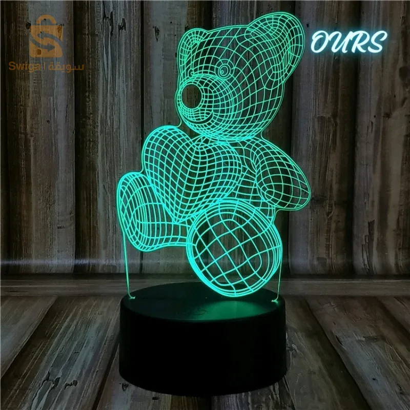 Lampe Veilleuse de bureau 3D 7 lumières changeantes de couleurs En Acrylique
2,200 DA
 شرا 7 لون تلقائيا وضع تغيير اللون مع مفتاح زر اللمس. اضغط على زر اللمس لتدوم اللون ، ثم اضغط عليه مرة أخرى ، يعمل وضع تغيير اللون التلقائي.
* 16 وضع اللون مع مفتاح زر اللمس 
المواصفات:
المقاسات : 25Cm 
القاعدة : 3Cm
نوع العنصر: ثلاثية الأبعاد LED ضوء الليل
المواد الأساسية: عبس البلاستيك PP
ضوء دليل لوحة المواد: الاكريليك Acrylique 
العملية: النقش بالليزر
وضع الطاقة: أوسب/البطارية (البطارية غير المدرجة)
جهد الإدخال: DC5V
مصدر الضوء: LED
لون الضوء: 7 تغيير ملون أو 16 تغيير ملون
نمط الضوء: ثلاثية الأبعاد مجسمة الشكل (كما تظهر الصور)
وضع التبديل: مفتاح اللمس/مفتاح اللمس 
الجهد المنتج: 5 فولت
قوة المنتج: 3 واط
3200دج
0665955230وق👉viberwatts
