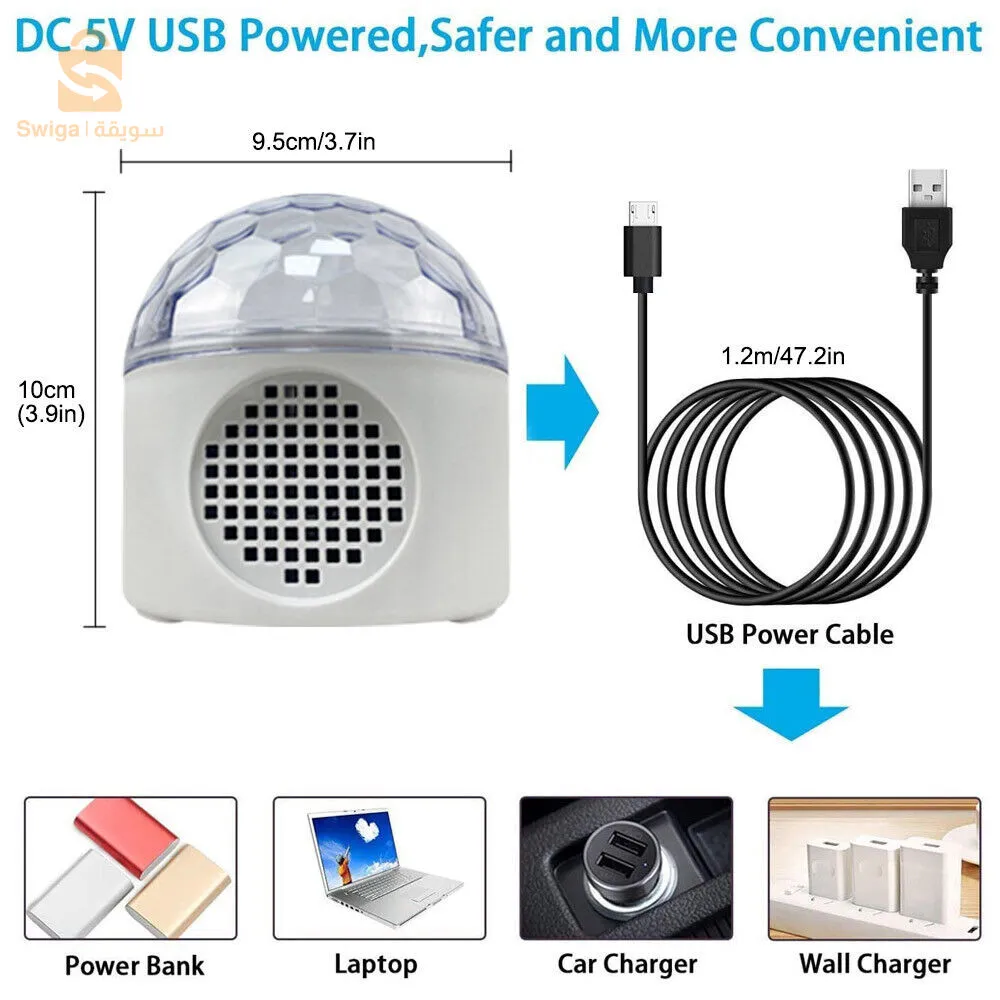 Boule Disco lumineuse, haut-parleur Bluetooth, couleur changeante, projecteur d'étoiles de danse pour fête