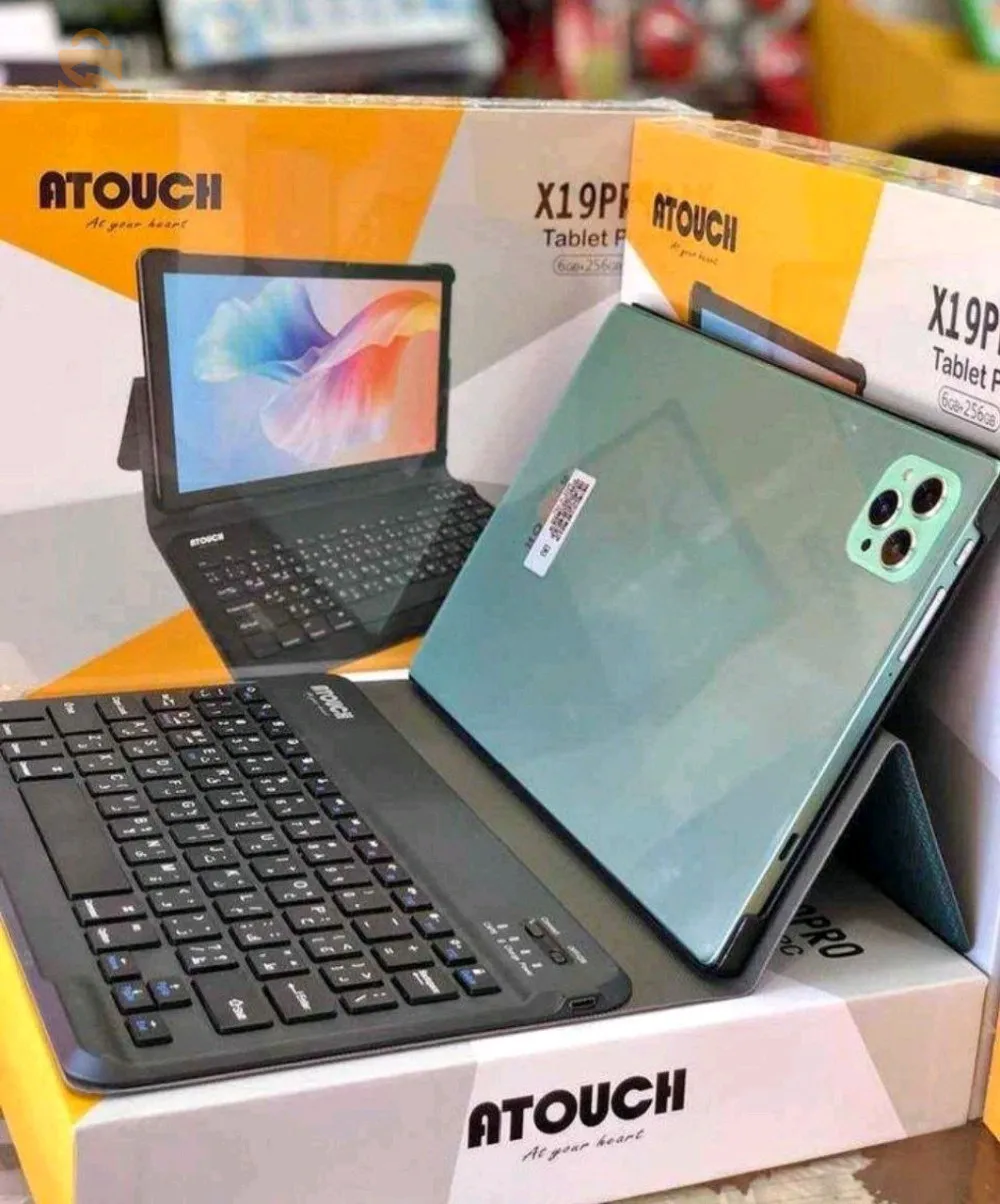 طابلات هايلة TABLETTE PC ATOUCH X19  PRO 
            .  
✅ Stockage :256Giga 
Ram :8gb  
   ✅Écran 10.1 pouces  
   ✅clavier X19 Pro  
   ✅Android 12.0  
   ✅Écran HD 
   ✅Double carte SIM  
   ✅Batterie 10.000 mAh 
Les accessoires 
Clavier x19pro 
Chargeur 
Incassable 
Câble chargeur 
Kitman bluetooth
السعر: 35000 دج