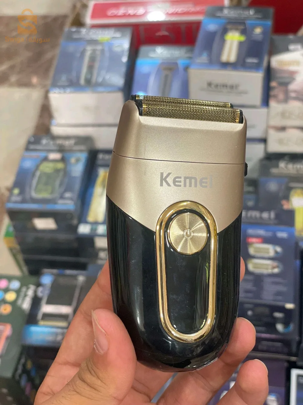 Kemei Rasoir Electrique Sans Fil Avec Socle De Charge - Lcd - Km 3209 - Noir