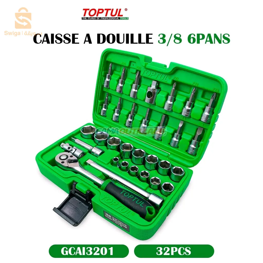 CAISSE A DOUILLE 32PCS TOPTUL$🤍🤍