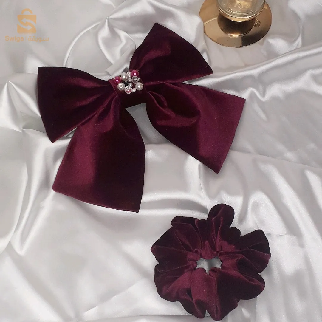 barrette et chouchou en velour