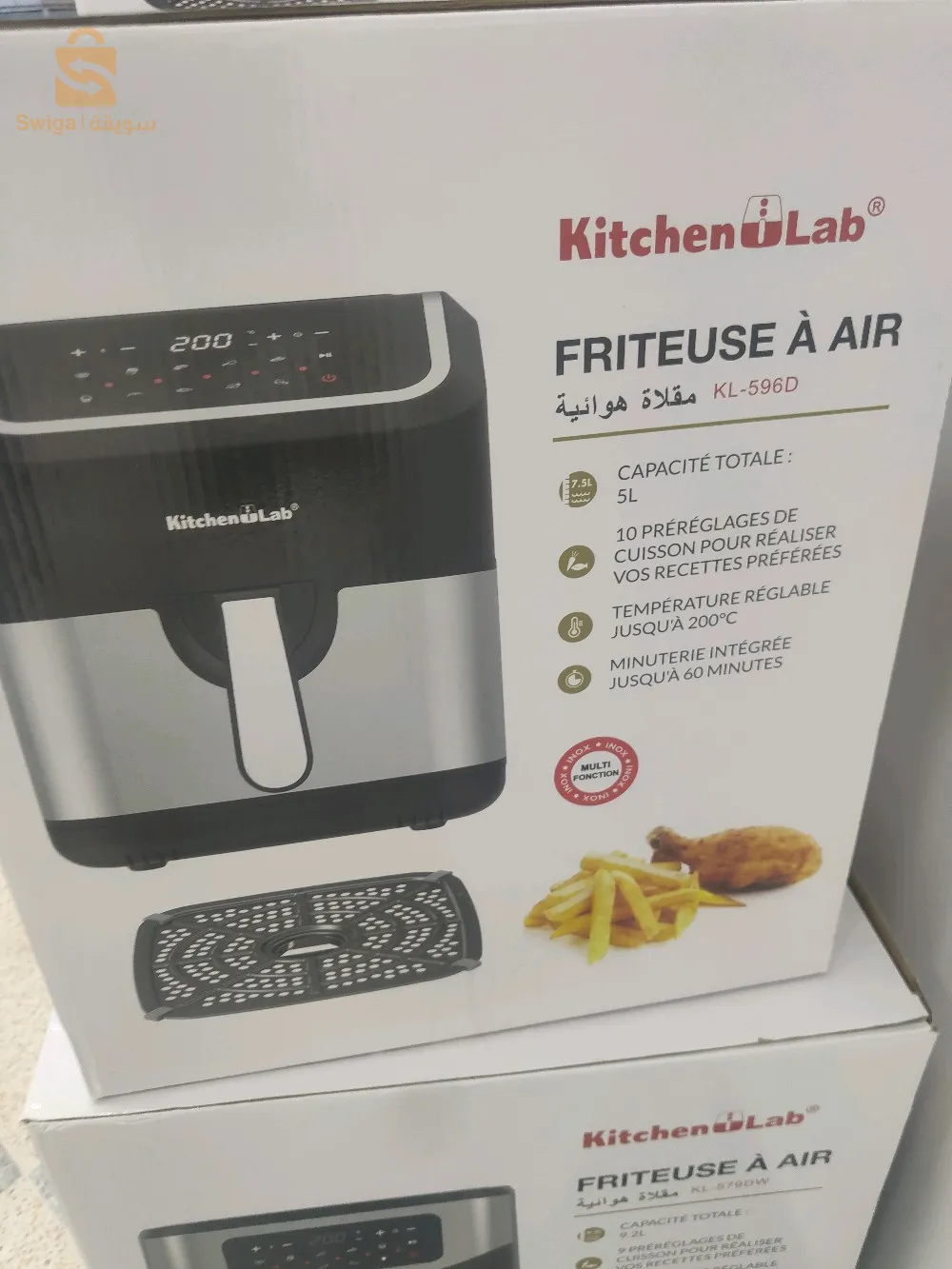 👈 مقلاة هوائية من العلامة الالمانية 🇩🇪  kitchenlab   متعدد الوظائف
Kitchenlab Air Fryer – 5.0 – 1600 watt
👈 1600 واط