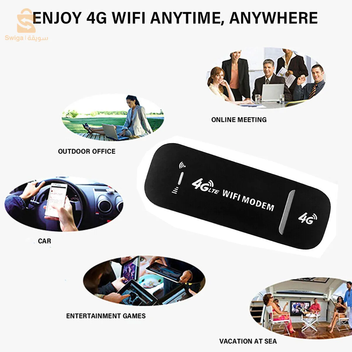 راوتر مودم 4G LTE بسرعة 150 ميجابت في الثانية بمحول USB لاسلكي$👍