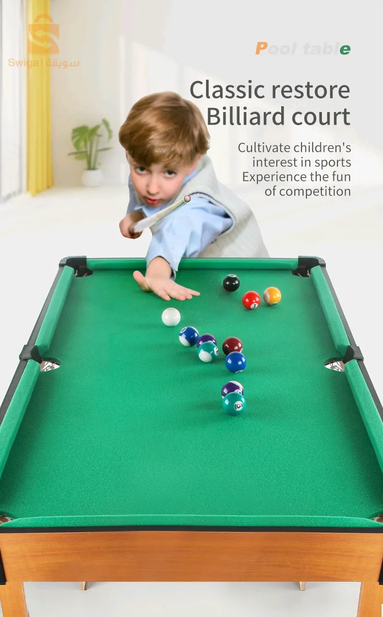 Table de Billard en Bois avec pieds de table - طاولة بلياردو خشبية مع أرجل الطاولة
مواصفات المنتج :
أبعاد طاولة البلياردو: الطول × العرض × الارتفاع: 69 سم × 36.5 سم × 69 سم
يبلغ ارتفاع ساق الطاولة 69 سم، وهي مريحة للعب
التصميم يشبه طاولة بلياردو حقيقية
الطاولة مصنوعة من خشب MDF سميك للغاية وعالي الجودة والجزء العلوي مغطى بالمخمل.
الطاولة مجهزة بعصاين من الخشب الطبيعي ووعاء واحد و15 كرة سيراميك جميلة
تفاصيل المسمار قوية جدًا، ومقاومة للحمل، ومضمونة لتكون متينة للغاية، ويمكن استخدامها لفترة طويلة دون أن تتعرض للتلف
منتجات متميزة بمواد عالية الجودة وتفاصيل دقيقة وجميلة للغاية
7900دج
0665955230وق👉viber watts