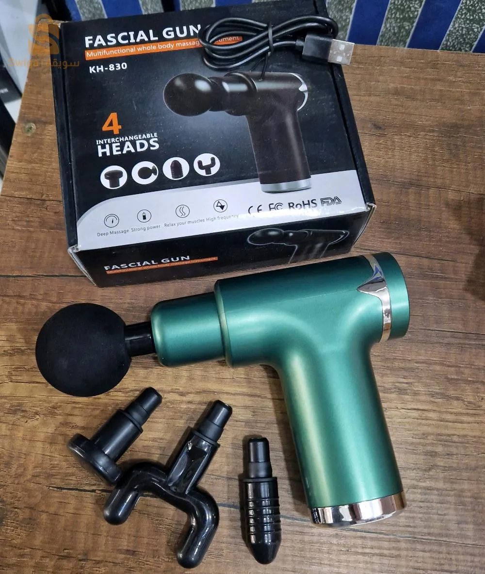 Pistolet de massage kh-830✅ يحتوي على اربع رؤوس مختلفة الاستخدام لمساج جميع عضلات الجسم المختلفة✅ يحتوي على 6 مستويات اهتزاز .✅مع أربعة رؤوس (للفقرات/لجميع اجزاء الجسم/للعظام/لعضلات الجسم)✅ عند الضغط ع الجهاز نحو الجسم يتم تفعيل سرعه اضافيه التيربو✅ يساعد على تكسير الدهون بشكل سريع ومريح .✅ يخفف الآلام ويحد من الإجهاد والتعب بشل خارق .✅تساعد على تنشيط الدورة الدموية في الجسم✅ يعمل على تدليك العضلات وإزالة التصلب والخشونة للتخلص من التعب والارهاق والتشنجات العضلية والدسكات✅ مناسب جدا لكل رياضي متمرس .✅ ينصح به الاطباء واخصائي المساج ✅ يعمل على الشحن3900دج0665955230فب👉viber watts