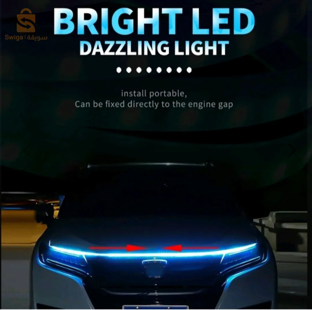 Bande lumineuse LED pour capot de voiture, démarrage par balayage, lampe décorative, feux de jour flexibles