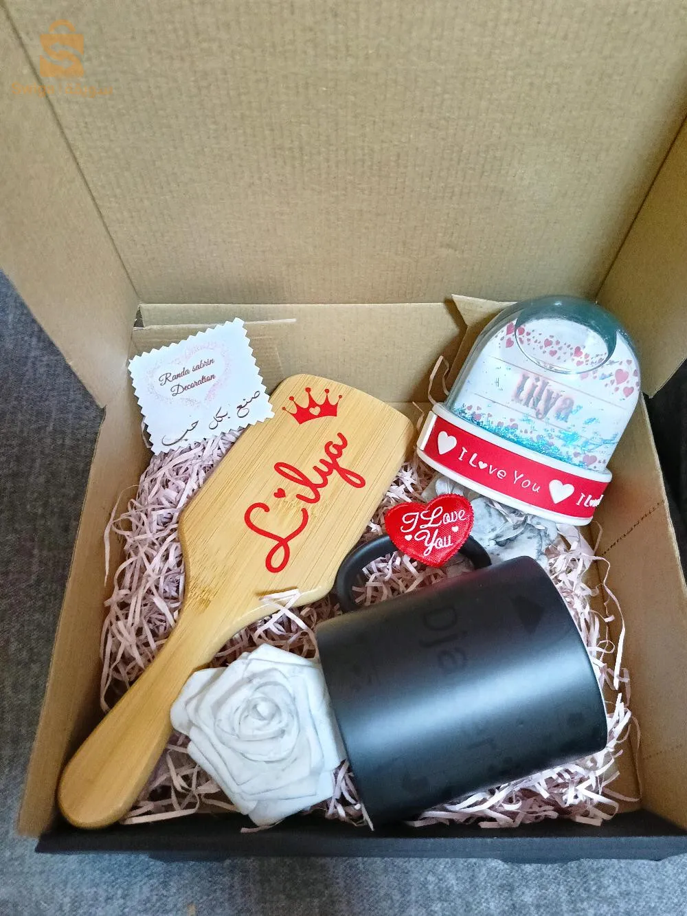 مشط خشبي طبي  مطبوع حسب الطلب