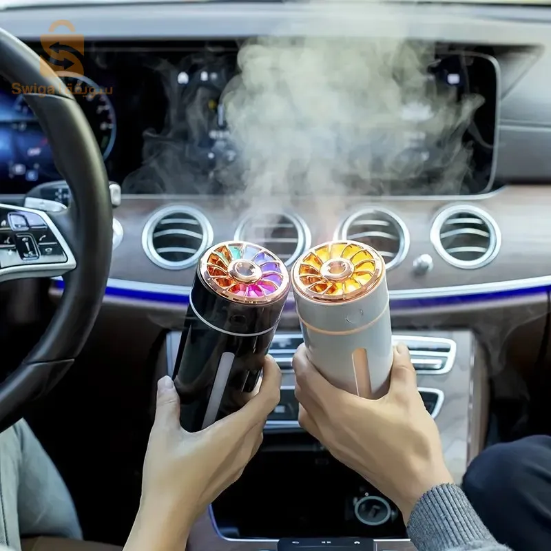 موزع روائح الزيوت العطرية وإضاءة ليلية ملونة للسيارة 300 مل