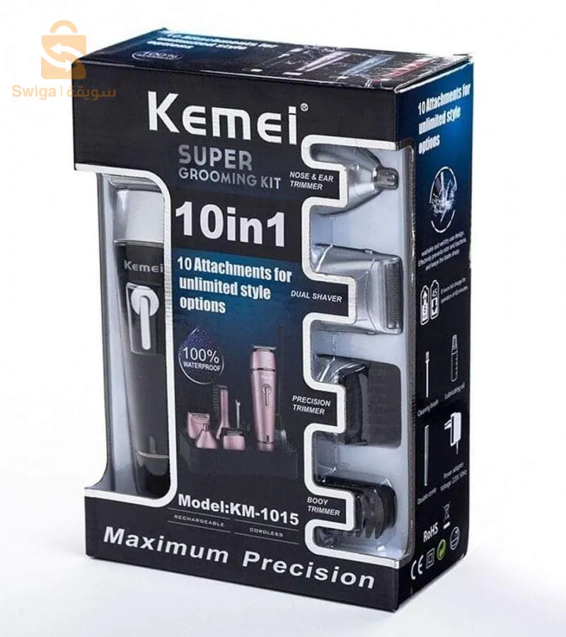 Tondeuse kemei 10 en 1 km-1015 🔴
