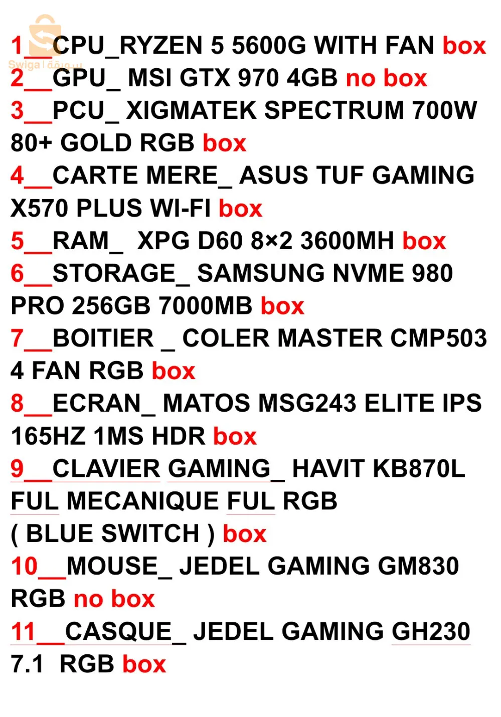 pc gamer  fuf gaming x570 plus wifi + rayzen 5 5600G