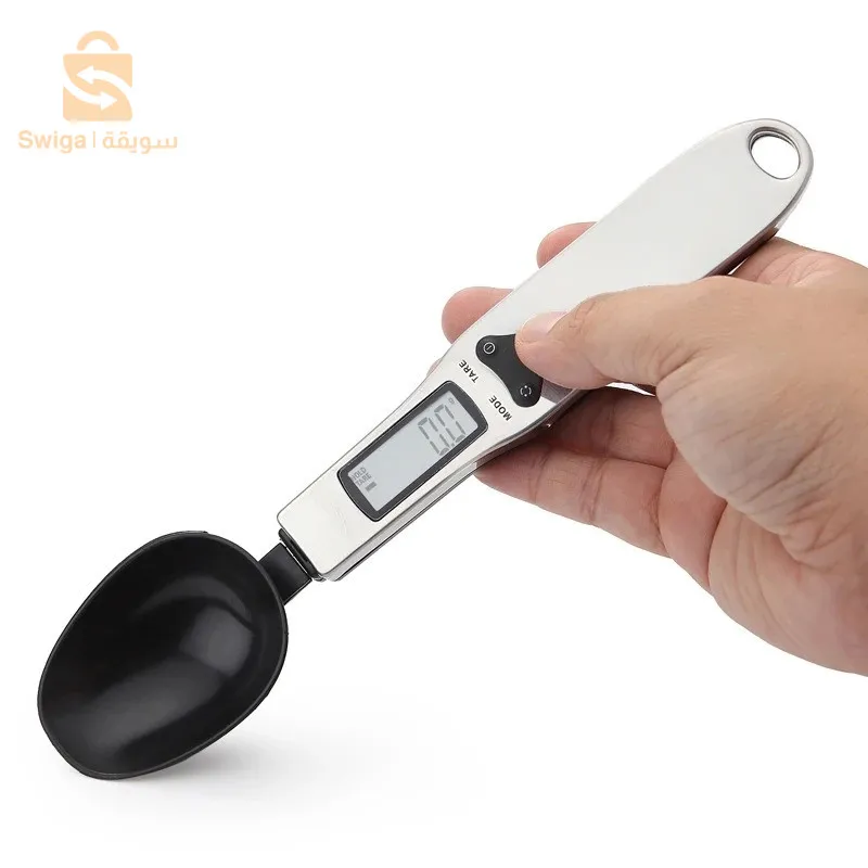 ملعقة قياس 500 جرام - 0.1 جرام، ميزان مطبخ رقمي LCD محمول من الفولاذ المقاوم للصدأ