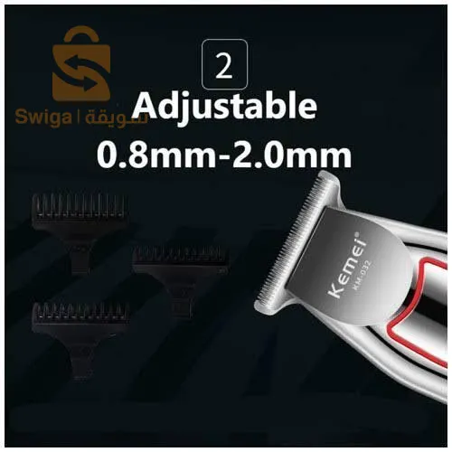 Promotion Tondeuse À Cheveux Sans Fil Rechargeable Gris Corps En Métal KEMEI KM-032