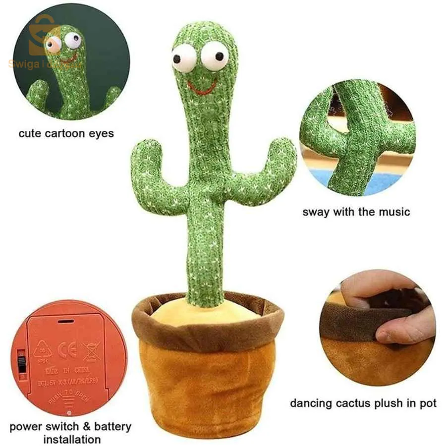 Cactus en peluche peluche bébé musique électronique