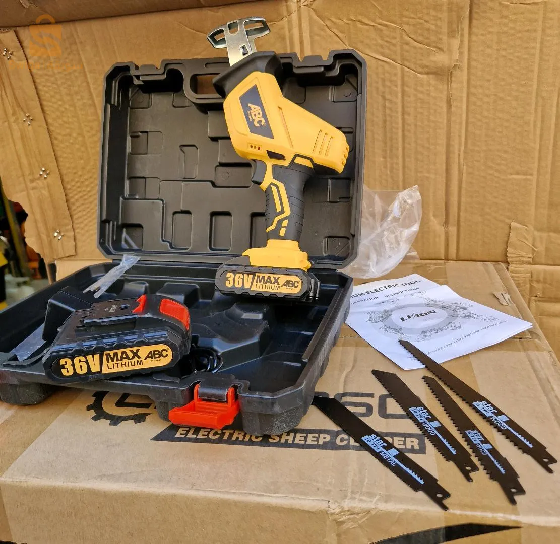 scie à sabre A batterie ABC 36Vdouble batterie lithium 36v avec valise 3 lahmes 11000دج0665955230فب👉viber watts