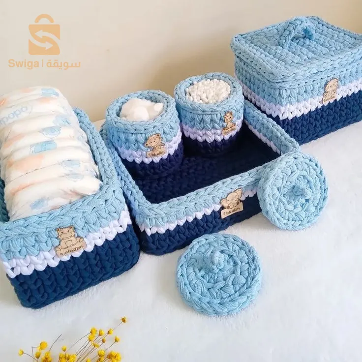 علب تنظيم بالكروشي