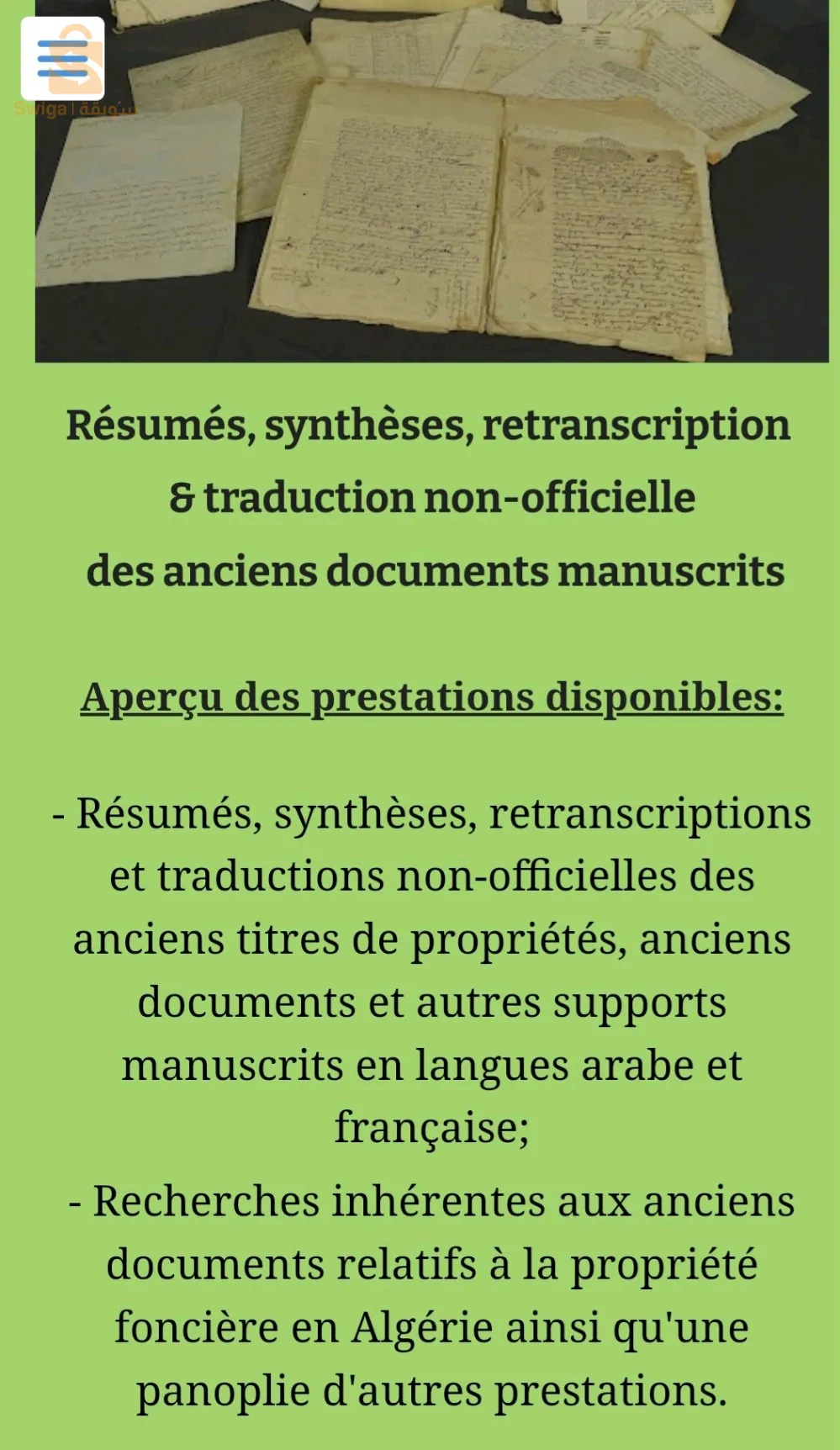 Prestations de services secretariales et assistance administrative