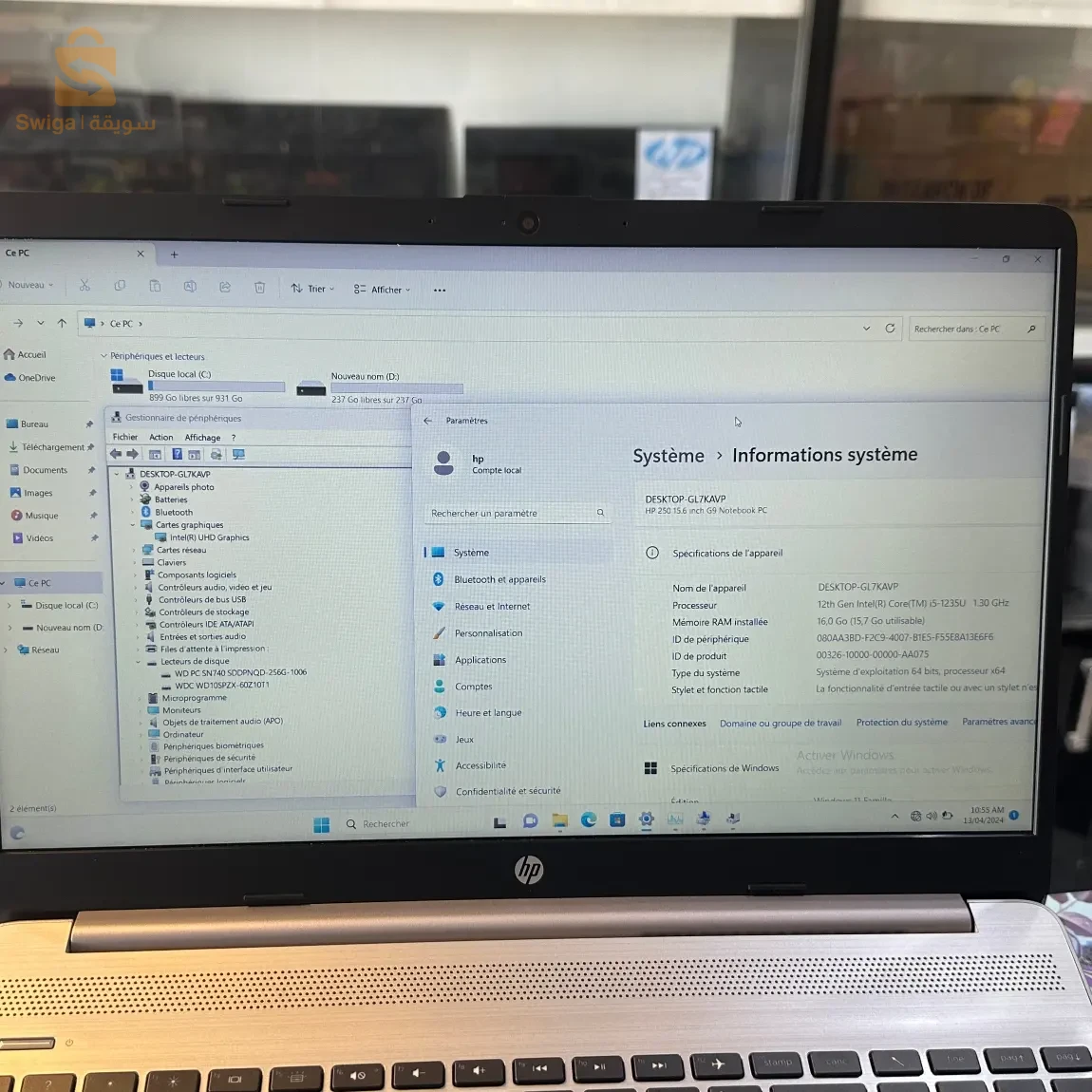 i5 12 eme génération double disque dur ssd 256gb hdd 1tb 16gb 15.6"
